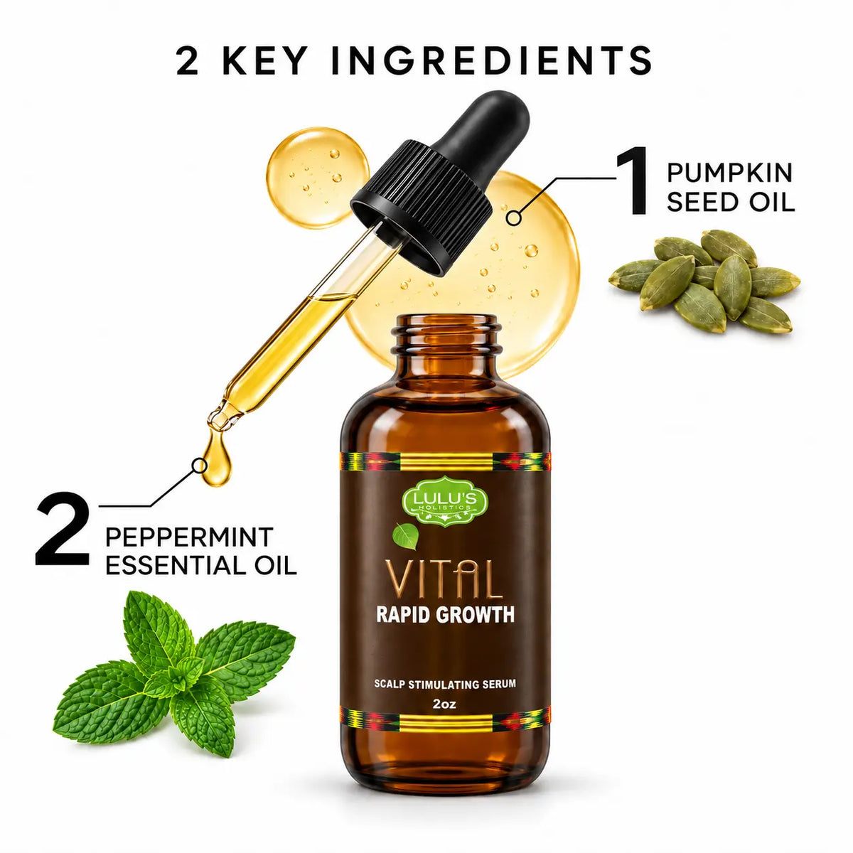 Lulu's Holistics Vital Rapid Growth Scalp Stimulating Serum (2oz)
